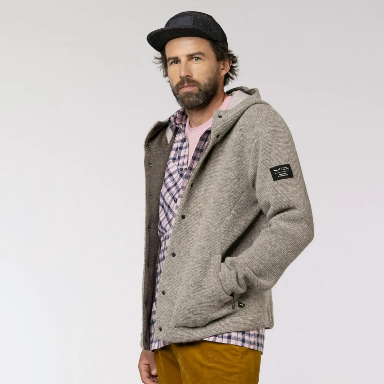 Sarner Undyed Wool Hooded Jacket Men